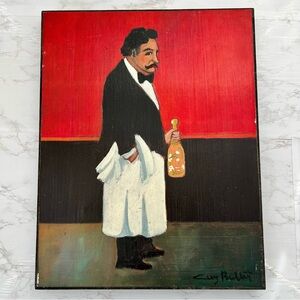 GUY BUFFET Italian Waiter Limited Edition Serigraph on Paper CANVAS